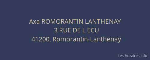 Axa ROMORANTIN LANTHENAY