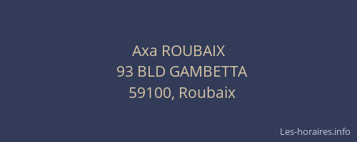 Axa ROUBAIX