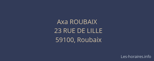 Axa ROUBAIX
