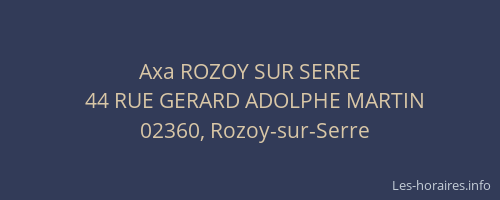 Axa ROZOY SUR SERRE
