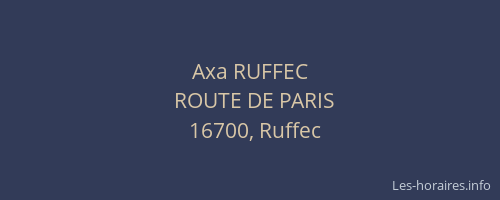 Axa RUFFEC