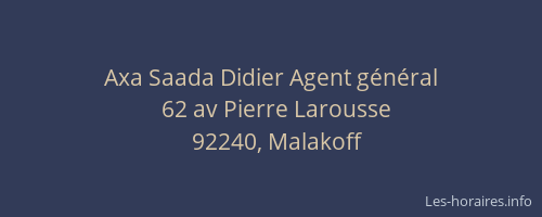 Axa Saada Didier Agent général
