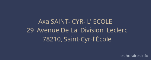 Axa SAINT- CYR- L' ECOLE