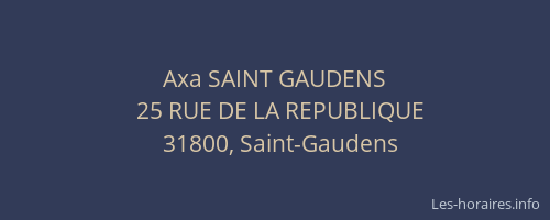 Axa SAINT GAUDENS
