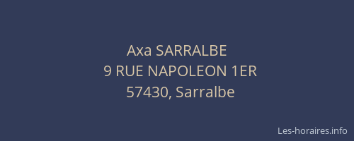 Axa SARRALBE