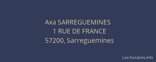 Axa SARREGUEMINES