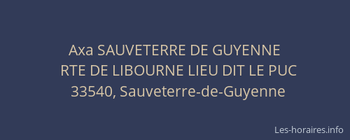 Axa SAUVETERRE DE GUYENNE
