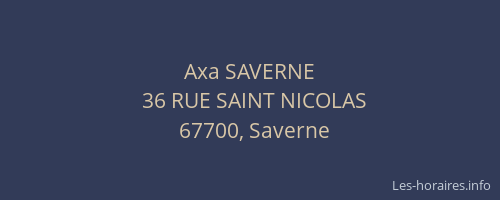 Axa SAVERNE