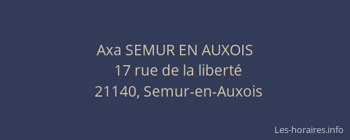 Axa SEMUR EN AUXOIS