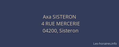 Axa SISTERON