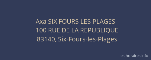 Axa SIX FOURS LES PLAGES