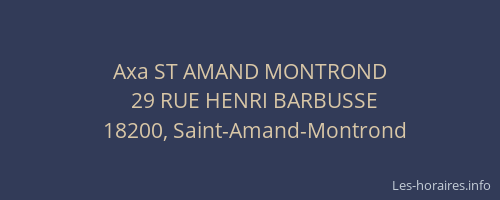 Axa ST AMAND MONTROND