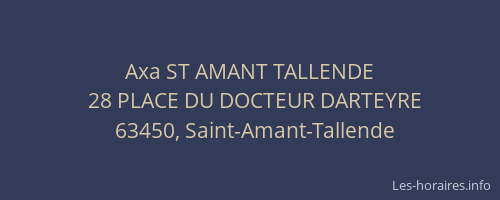 Axa ST AMANT TALLENDE