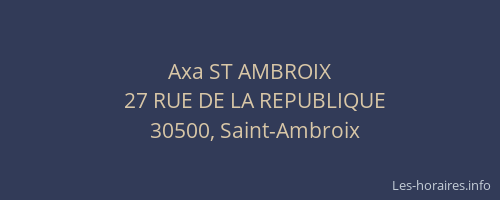 Axa ST AMBROIX