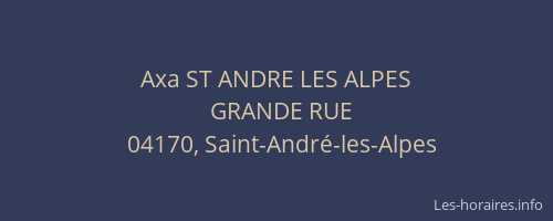 Axa ST ANDRE LES ALPES