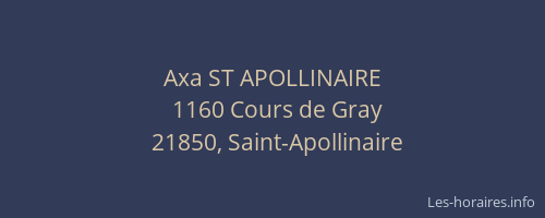 Axa ST APOLLINAIRE