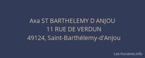 Axa ST BARTHELEMY D ANJOU