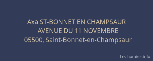 Axa ST-BONNET EN CHAMPSAUR