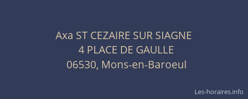 Axa ST CEZAIRE SUR SIAGNE
