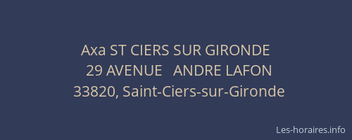 Axa ST CIERS SUR GIRONDE