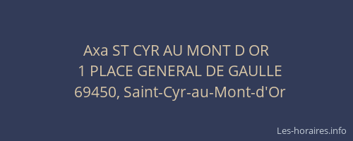 Axa ST CYR AU MONT D OR
