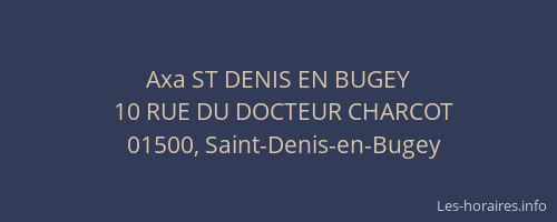 Axa ST DENIS EN BUGEY