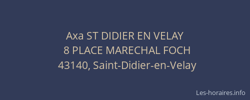 Axa ST DIDIER EN VELAY