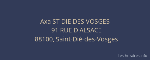 Axa ST DIE DES VOSGES