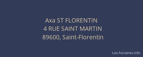 Axa ST FLORENTIN