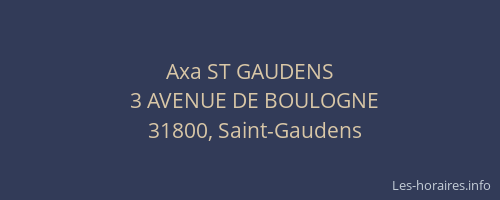 Axa ST GAUDENS