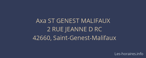 Axa ST GENEST MALIFAUX