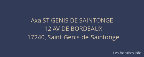 Axa ST GENIS DE SAINTONGE