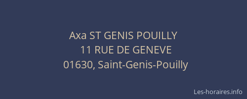 Axa ST GENIS POUILLY