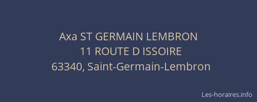 Axa ST GERMAIN LEMBRON