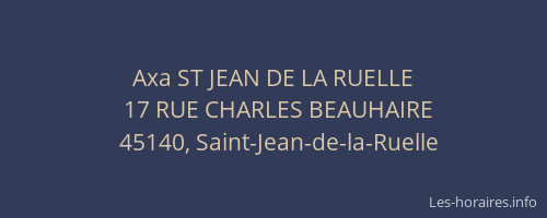 Axa ST JEAN DE LA RUELLE