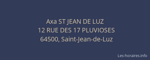 Axa ST JEAN DE LUZ