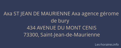 Axa ST JEAN DE MAURIENNE Axa agence g&eacute;rome de bury