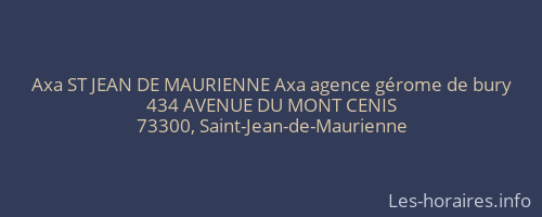 Axa ST JEAN DE MAURIENNE Axa agence gérome de bury