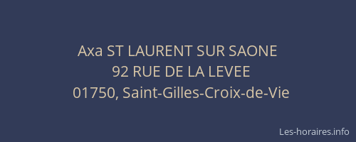 Axa ST LAURENT SUR SAONE