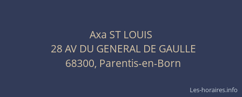 Axa ST LOUIS