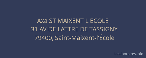 Axa ST MAIXENT L ECOLE