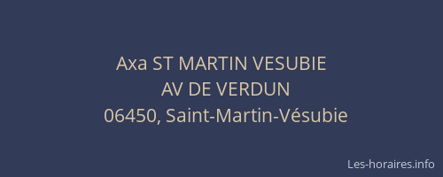 Axa ST MARTIN VESUBIE