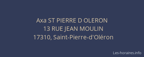 Axa ST PIERRE D OLERON