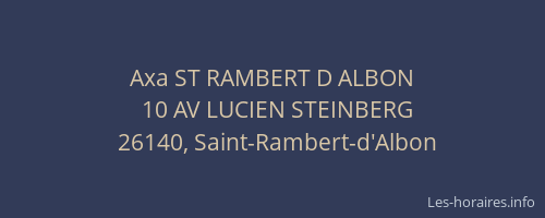 Axa ST RAMBERT D ALBON