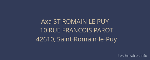 Axa ST ROMAIN LE PUY