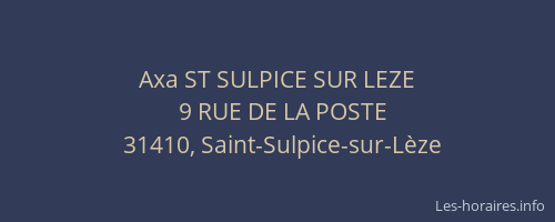 Axa ST SULPICE SUR LEZE