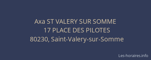 Axa ST VALERY SUR SOMME