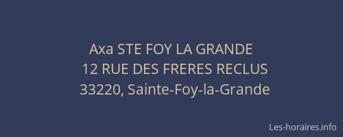 Axa STE FOY LA GRANDE