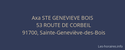 Axa STE GENEVIEVE BOIS