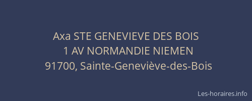 Axa STE GENEVIEVE DES BOIS